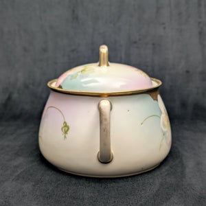 Vintage Hand-Painted Covered Serving Dish by PM Bavaria (Floral, Porcelain), Circa 1900 🌸🍽️🇩🇪