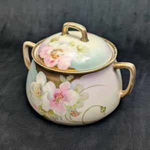 Vintage Hand-Painted Covered Serving Dish by PM Bavaria (Floral, Porcelain), Circa 1900 🌸🍽️🇩🇪