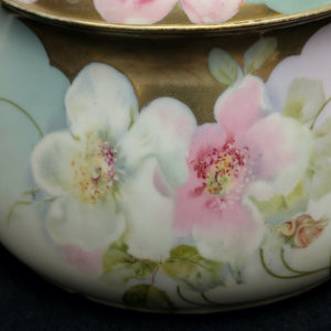 Vintage Hand-Painted Covered Serving Dish by PM Bavaria (Floral, Porcelain), Circa 1900 🌸🍽️🇩🇪