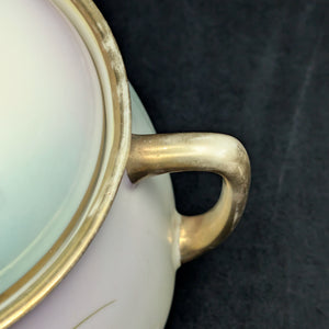 Vintage Hand-Painted Covered Serving Dish by PM Bavaria (Floral, Porcelain), Circa 1900 🌸🍽️🇩🇪