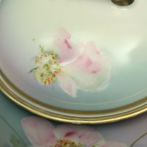 Vintage Hand-Painted Covered Serving Dish by PM Bavaria (Floral, Porcelain), Circa 1900 🌸🍽️🇩🇪