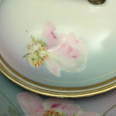 Vintage Hand-Painted Covered Serving Dish by PM Bavaria (Floral, Porcelain), Circa 1900 🌸🍽️🇩🇪