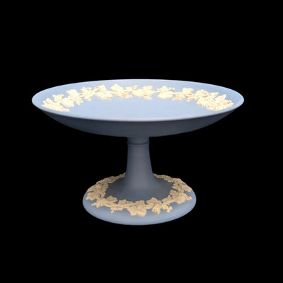Wedgwood Blue Jasperware Pedestal Dish von Wedgwood (SELTEN, England), ca. Mitte des 20. Jahrhunderts 🇬🇧🏺✨