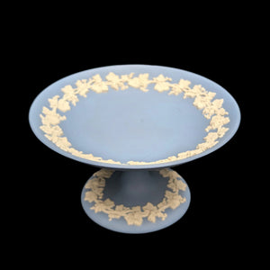 Wedgwood Blue Jasperware Pedestal Dish by Wedgwood (RARE, England), Circa Mid-20th Century 🇬🇧🏺✨