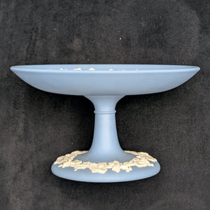 Wedgwood Blue Jasperware Pedestal Dish by Wedgwood (RARE, England), Circa Mid-20th Century 🇬🇧🏺✨