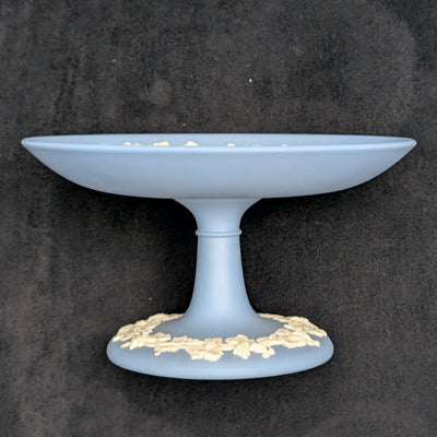 Wedgwood Blue Jasperware Pedestal Dish von Wedgwood (SELTEN, England), ca. Mitte des 20. Jahrhunderts 🇬🇧🏺✨