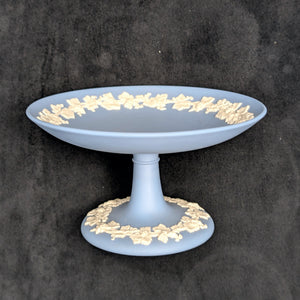 Wedgwood Blue Jasperware Pedestal Dish by Wedgwood (RARE, England), Circa Mid-20th Century 🇬🇧🏺✨