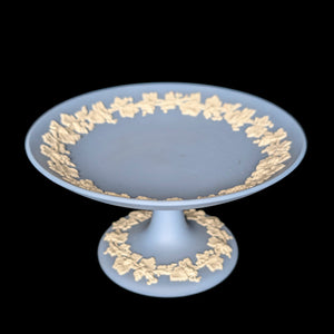 Wedgwood Blue Jasperware Pedestal Dish by Wedgwood (RARE, England), Circa Mid-20th Century 🇬🇧🏺✨