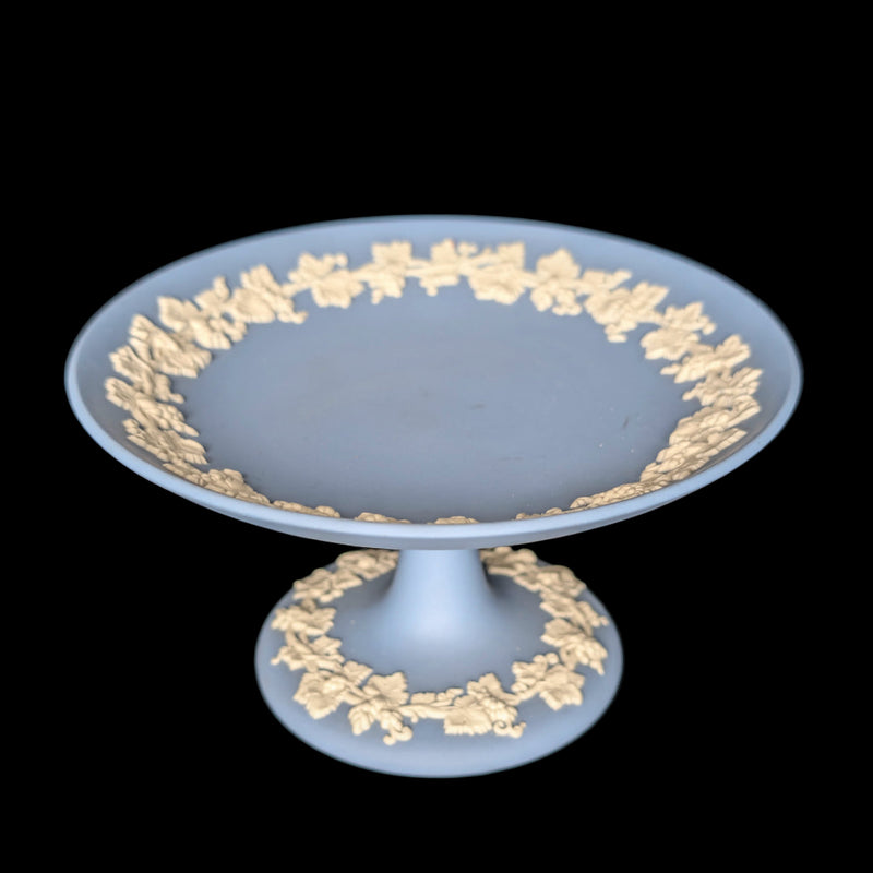 Wedgwood Blue Jasperware Pedestal Dish von Wedgwood (SELTEN, England), ca. Mitte des 20. Jahrhunderts 🇬🇧🏺✨