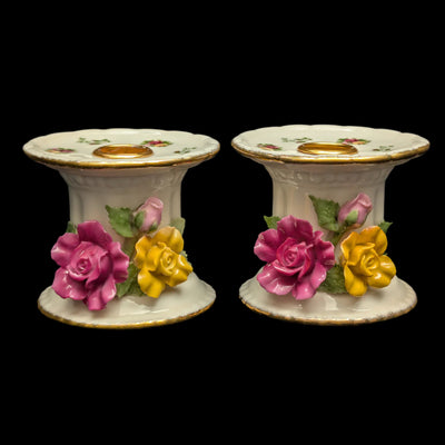 Royal Albert Old Country Roses Candle Holders (Set of 2, Vintage), Circa 1980s 🕯️🌹🇬🇧