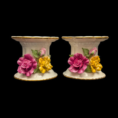 Royal Albert Old Country Roses Candle Holders (Set of 2, Vintage), Circa 1980s 🕯️🌹🇬🇧