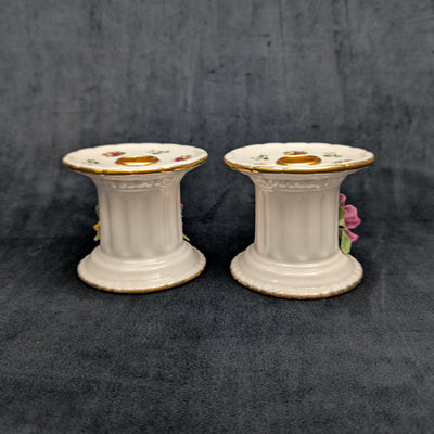 Royal Albert Old Country Roses Candle Holders (Set of 2, Vintage), Circa 1980s 🕯️🌹🇬🇧