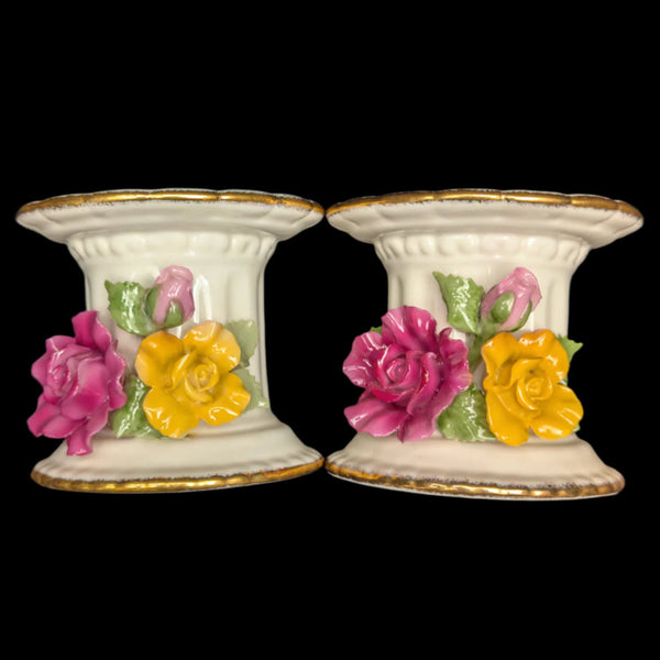 Royal Albert Old Country Roses Candle Holders (Set of 2, Vintage), Circa 1980s 🕯️🌹🇬🇧