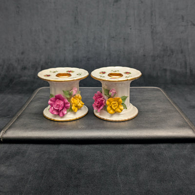 Royal Albert Old Country Roses Candle Holders (Set of 2, Vintage), Circa 1980s 🕯️🌹🇬🇧
