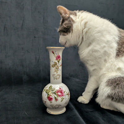 Vintage L&M Inc. Porcelain Rose Vase by L&M Inc. (Hand-Painted, USA), Circa 1950s 🌸🏺🇺🇸