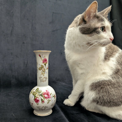 Vintage L&M Inc. Porcelain Rose Vase by L&M Inc. (Hand-Painted, USA), Circa 1950s 🌸🏺🇺🇸