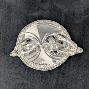 RCR Lead Crystal Swan Pair Sculpture – 24% Lead Crystal, Clear & Frosted Base (Italy), c. 1980 💖💐🇪🇸