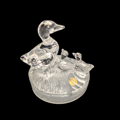 RCR Bleikristall-Gänsefamilienfigur von Royal Crystal Rock (Kristall, Italien), ca. 1980er Jahre 🦢💎🇮🇹