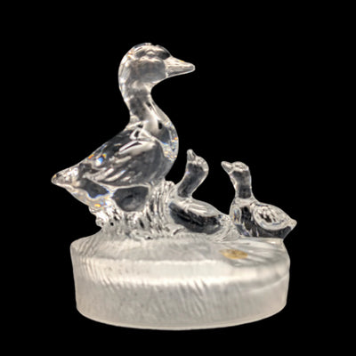 RCR Bleikristall-Gänsefamilienfigur von Royal Crystal Rock (Kristall, Italien), ca. 1980er Jahre 🦢💎🇮🇹