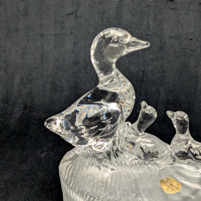 RCR Bleikristall-Gänsefamilienfigur von Royal Crystal Rock (Kristall, Italien), ca. 1980er Jahre 🦢💎🇮🇹