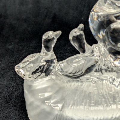 RCR Bleikristall-Gänsefamilienfigur von Royal Crystal Rock (Kristall, Italien), ca. 1980er Jahre 🦢💎🇮🇹