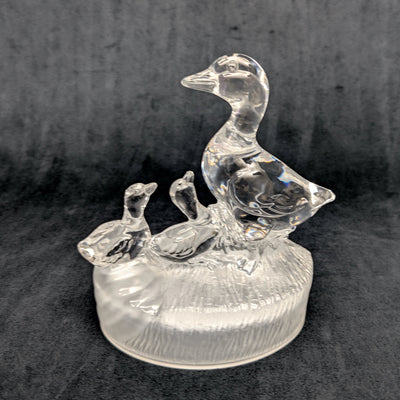 RCR Bleikristall-Gänsefamilienfigur von Royal Crystal Rock (Kristall, Italien), ca. 1980er Jahre 🦢💎🇮🇹