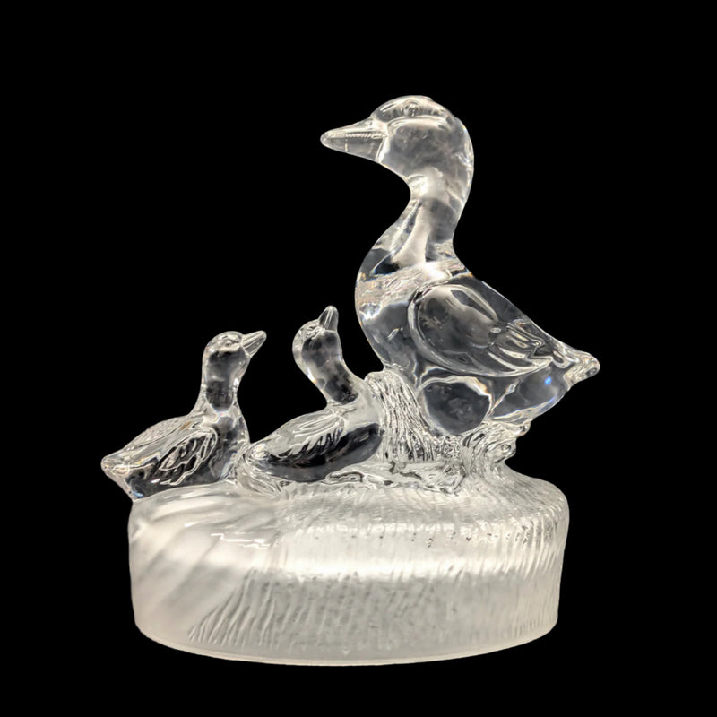 RCR Bleikristall-Gänsefamilienfigur von Royal Crystal Rock (Kristall, Italien), ca. 1980er Jahre 🦢💎🇮🇹
