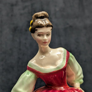 Vintage Royal Doulton "Fair Lady" Figurine (HN 2832), Red Dress, Peggy Davies Design, c. 1977 🩰🇬🇧👑