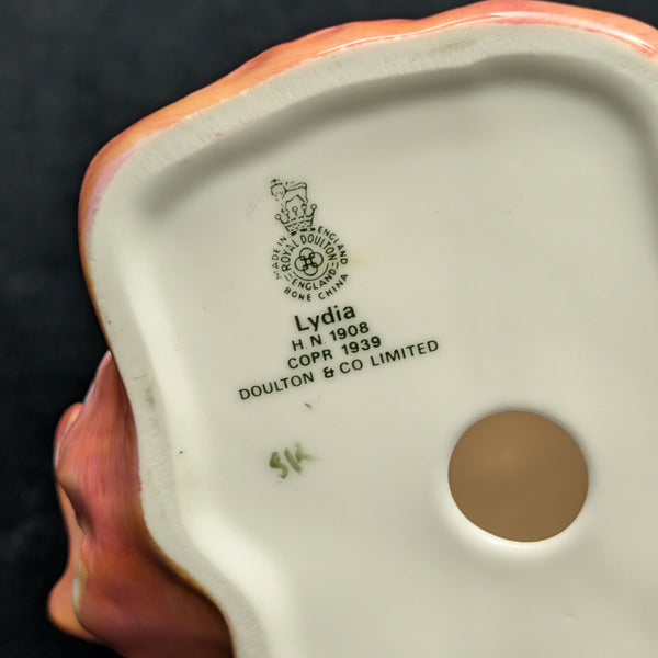 Antique Royal Doulton "Lydia" Figurine (HN 1908), Leslie Harradine Design, c. 1939 📚🌹🇬🇧