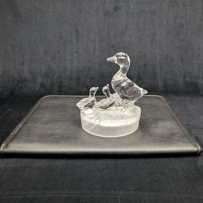 RCR Bleikristall-Gänsefamilienfigur von Royal Crystal Rock (Kristall, Italien), ca. 1980er Jahre 🦢💎🇮🇹