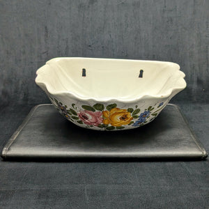 Vintage Italian Hand-Painted Swan Wall Fountain/Planter – Two-Piece Floral Ceramic Set (ITALY), c. 1960 🦢🇮🇹🌸