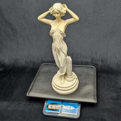 White Poly Resin Statue of a Woman by Unknown Maker (Neoclassical Style), Circa Late 20th Century 🏛️⚪✨