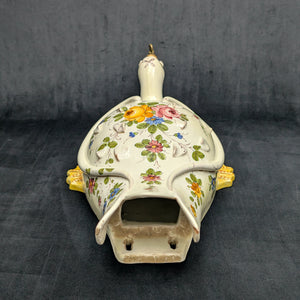 Vintage Italian Hand-Painted Swan Wall Fountain/Planter – Two-Piece Floral Ceramic Set (ITALY), c. 1960 🦢🇮🇹🌸