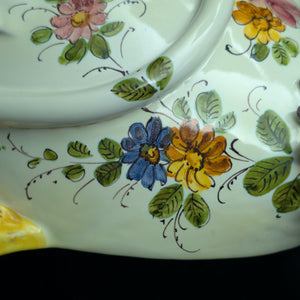 Vintage Italian Hand-Painted Swan Wall Fountain/Planter – Two-Piece Floral Ceramic Set (ITALY), c. 1960 🦢🇮🇹🌸