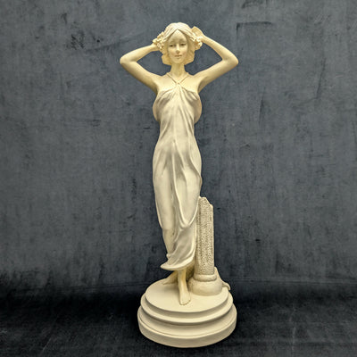 White Poly Resin Statue of a Woman by Unknown Maker (Neoclassical Style), Circa Late 20th Century 🏛️⚪✨