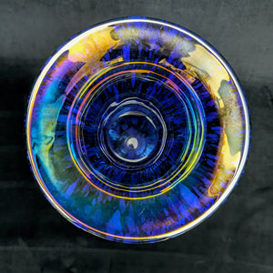 Large Hand-Blown Confetti Art Glass Vase – Murano Style Blue Splatter, Heavy Weight (c. 1960) 💎✨🇮🇹