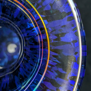 Large Hand-Blown Confetti Art Glass Vase – Murano Style Blue Splatter, Heavy Weight (c. 1960) 💎✨🇮🇹