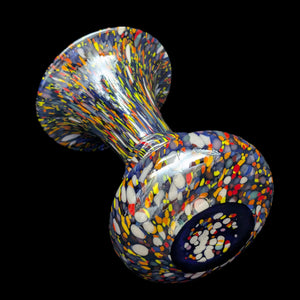 Large Hand-Blown Confetti Art Glass Vase – Murano Style Blue Splatter, Heavy Weight (c. 1960) 💎✨🇮🇹