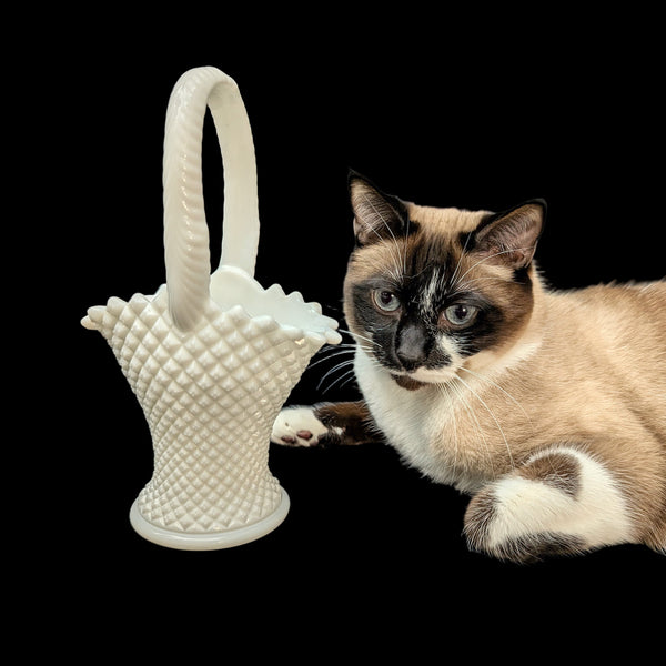 Vintage Westmoreland Milk Glass Basket by Westmoreland (Scalloped Edges, USA), Circa 1950s 🧺⚪🇺🇸