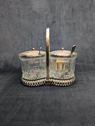 Raimond Hand Made Crystal Canister Set by Raimond (Vintage, Silver-Plated), Circa 1950s-1960s 💎🇬🇧✨