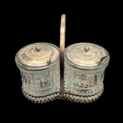 Raimond Hand Made Crystal Canister Set by Raimond (Vintage, Silver-Plated), Circa 1950s-1960s 💎🇬🇧✨