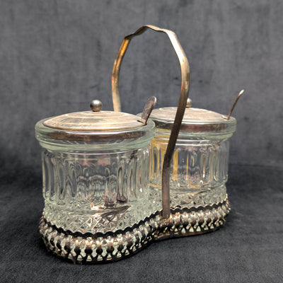 Raimond Hand Made Crystal Canister Set by Raimond (Vintage, Silver-Plated), Circa 1950s-1960s 💎🇬🇧✨