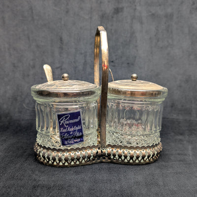 Raimond Hand Made Crystal Canister Set by Raimond (Vintage, Silver-Plated), Circa 1950s-1960s 💎🇬🇧✨
