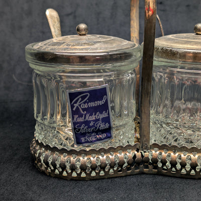 Raimond Hand Made Crystal Canister Set by Raimond (Vintage, Silver-Plated), Circa 1950s-1960s 💎🇬🇧✨