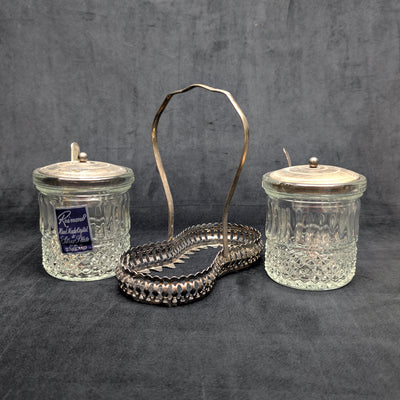 Raimond Hand Made Crystal Canister Set by Raimond (Vintage, Silver-Plated), Circa 1950s-1960s 💎🇬🇧✨