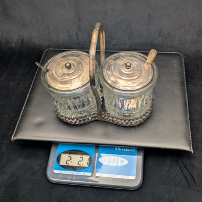 Raimond Hand Made Crystal Canister Set by Raimond (Vintage, Silver-Plated), Circa 1950s-1960s 💎🇬🇧✨