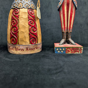 Jim Shore Heartwood Creek Patriotic Figurines by Jim Shore (Set of 2, Folk Art), 2002 & 2007 🇺🇸🗽✨