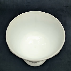 Vintage Milk Glass Pedestal Compote – Grapevine Relief Pattern, American Pressed Glass (c. 1960) 🍇🥛🏡