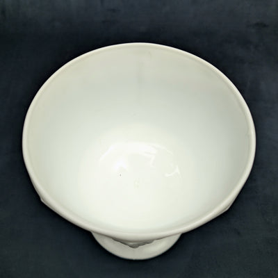 Vintage Milk Glass Pedestal Compote – Grapevine Relief Pattern, American Pressed Glass (c. 1960) 🍇🥛🏡