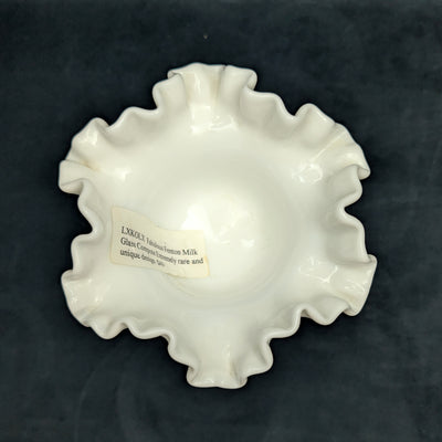 Vintage Fenton Milk Glass Compote by Fenton (Ruffled, Hobnail), Circa 1950s 🥛⚪✨